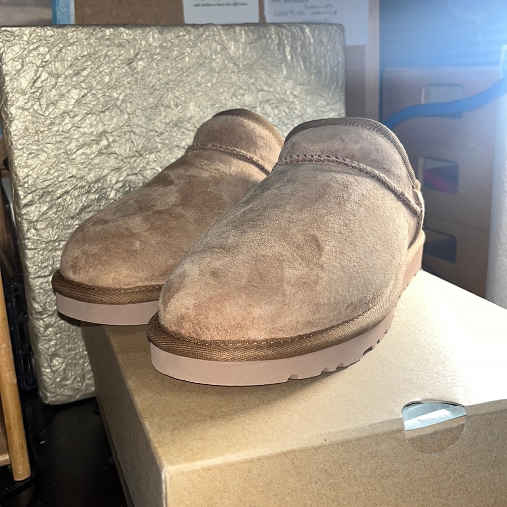 NEW UGG Classic Suede Slipper Chestnut Mule Clog Slip On